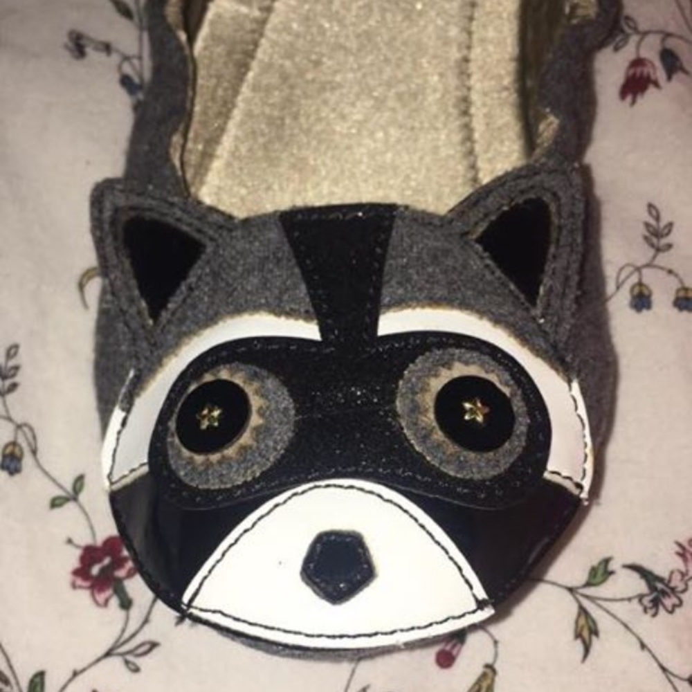 Kate Spade Raccoon slippers BNIB